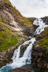 Fototapeta na wymiar Kjosfossen waterfall in Aurland, Norway