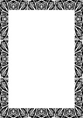 White Frame with Decorated Borders