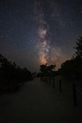 Beautiful starry sky with the Milky Way in the new world Crimea