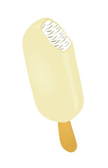 White chocolate ice cream. vector illustration