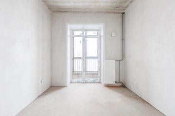 Fototapeta premium interior of the apartment without decoration in gray colors