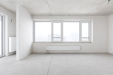 Obraz premium interior of the apartment without decoration in gray colors