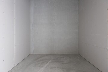 interior of the apartment without decoration in gray colors