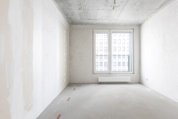interior of the apartment without decoration in gray colors