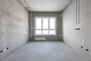 Obraz premium interior of the apartment without decoration in gray colors