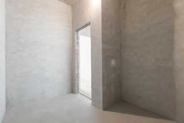 interior of the apartment without decoration in gray colors