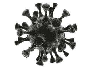 coronavirus on white background, 3d rendering