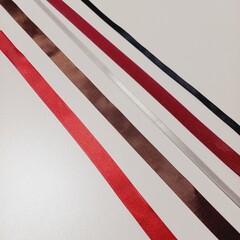 Fototapeta premium ストライプ様に並べたリボン 