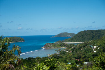 Aerial view of Seychelles landscape