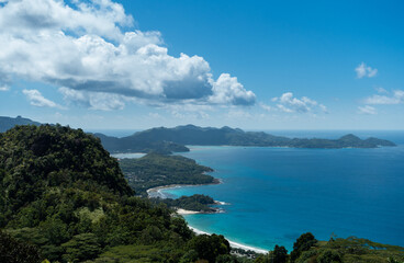 Aerial view of Seychelles landscape