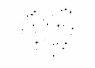 Fireworks star random source stream.  Falling Star. Stars on a white background.