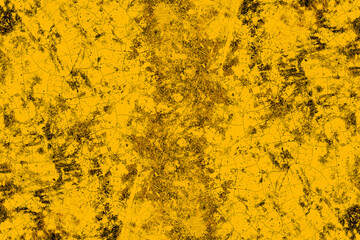 Dark yellow floor surface with crack and grunge texture