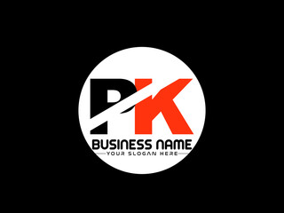 PK Logo Letter design, Unique Letter pk company logo with geometric pillar style design - obrazy, fototapety, plakaty