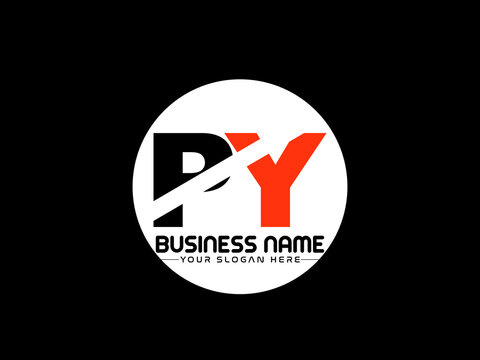 PY Logo Letter design, Unique Letter py company logo with geometric pillar style design