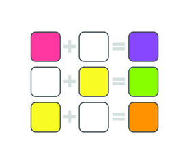 Game for kids. Color mixing. Color icon set