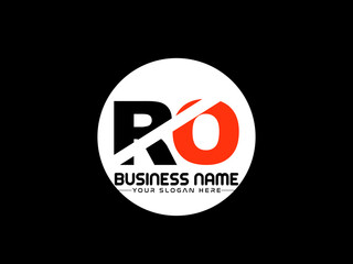 RO Logo Letter design, Unique Letter ro company logo with geometric pillar style design - obrazy, fototapety, plakaty