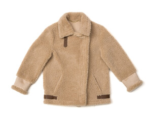 warm winter jacket for women isolated on white background