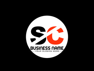SC Logo Letter design, Unique Letter sc company logo with geometric pillar style design - obrazy, fototapety, plakaty