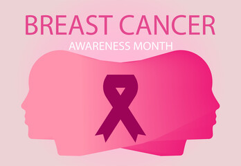 Breast Cancer Awareness Ribbon Vector design and illustration. 