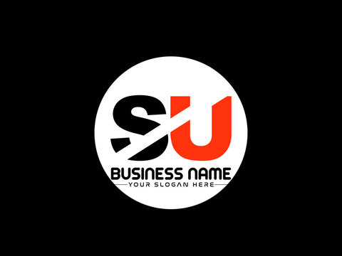 SU Logo Letter design, Unique Letter su company logo with geometric pillar style design