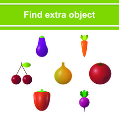 Game for kids. Find extra object. - 472486503