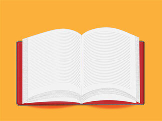 orange open book with lines