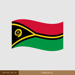Waving flag of Vanuatu vector illustration design template.