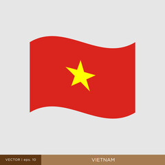 Waving flag of Vietnam vector illustration design template.