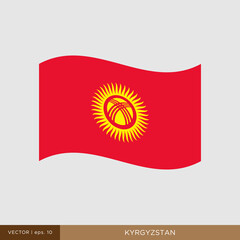 Waving flag of Kyrgyzstan vector illustration design template.