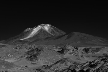 Altiplano Bolivia black and white