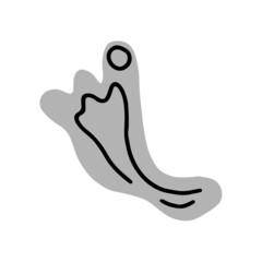 Footprint hand drawn doodle icon. Human foot print. Vector illustration for print, web, mobile and infographics on white background.