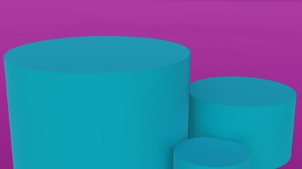 Cylindrical tubes for presentation of colorful backgrounds ideal for products, services and artistic concepts