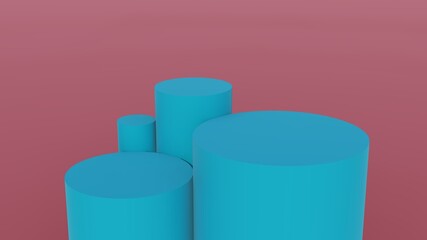 Cylindrical tubes for presentation of colorful backgrounds ideal for products, services and artistic concepts