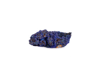 Macro mineral stone Malachite and Azurite against white background