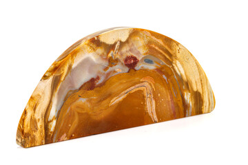 Macro stone Flint mineral on white background