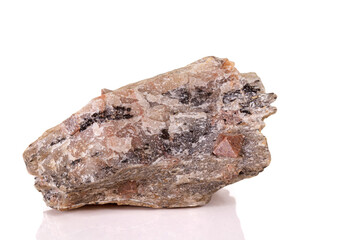 Macro stone Zircon mineral on white background