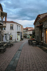 Fototapeta na wymiar Night Polygyros is the administrative center of Halkidiki