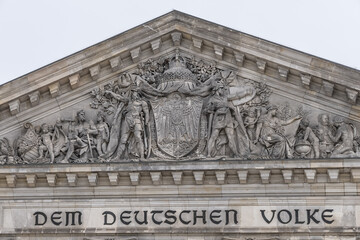 The Reichstag building - the Headquarter of the German Parliament (Deutscher Bundestag, 1894) in Berlin, Germany.