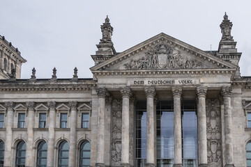 The Reichstag building - the Headquarter of the German Parliament (Deutscher Bundestag, 1894) in Berlin, Germany.