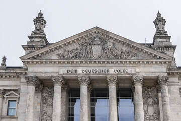 Fototapeta na wymiar The Reichstag building - the Headquarter of the German Parliament (Deutscher Bundestag, 1894) in Berlin, Germany.