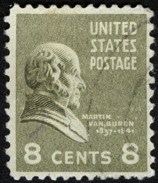 United States postage stamp. United States historical stamp. A postage stamp printed in USA.