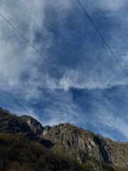 clouds in the mountains