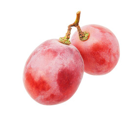 Fresh purple grapes isolated on white background with clipping pass