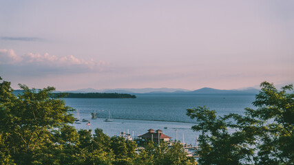 morning on the lake, landscape of Vermont