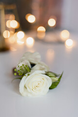 White rosebud on the table