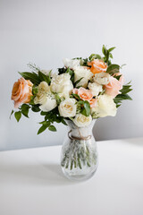Bouquet of roses in a vase