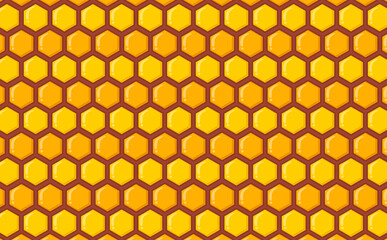 cute yellow bee hexagonal background
