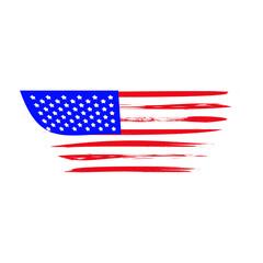 American flag on a white background.Vector illustration. 