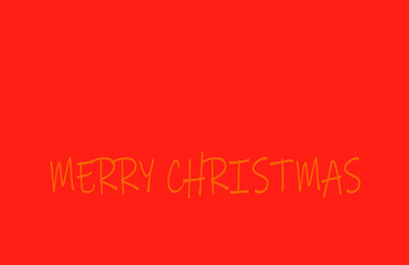 Red background, gold text Merry Christmas, space at the top of the background.