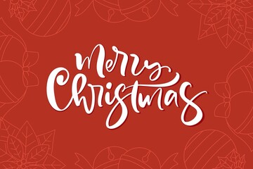 Background for Merry Christmas decoration with red and white 